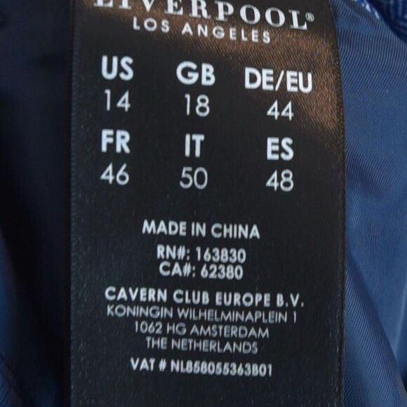 Liverpool Blue Herringbone Pants Womens 14x 28 Career Soft Tailored Office - Picture 7 of 11